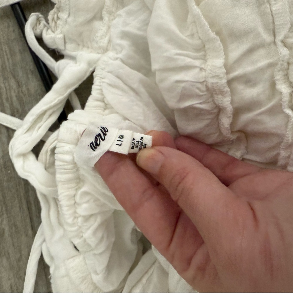 Aerie size large White Crochet Top Dress - Picture 3 of 8